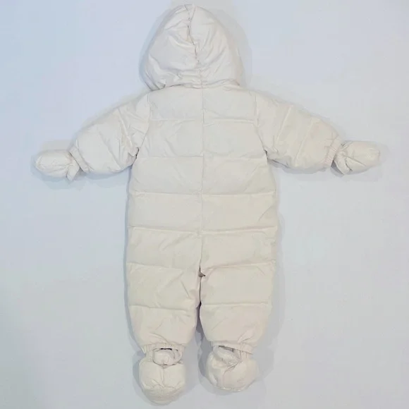 Baby Gap Ivory Frost Puffer Warmest Snowsuit Bunting Bag Size 0-6 months bin 2A - Picture 6 of 9